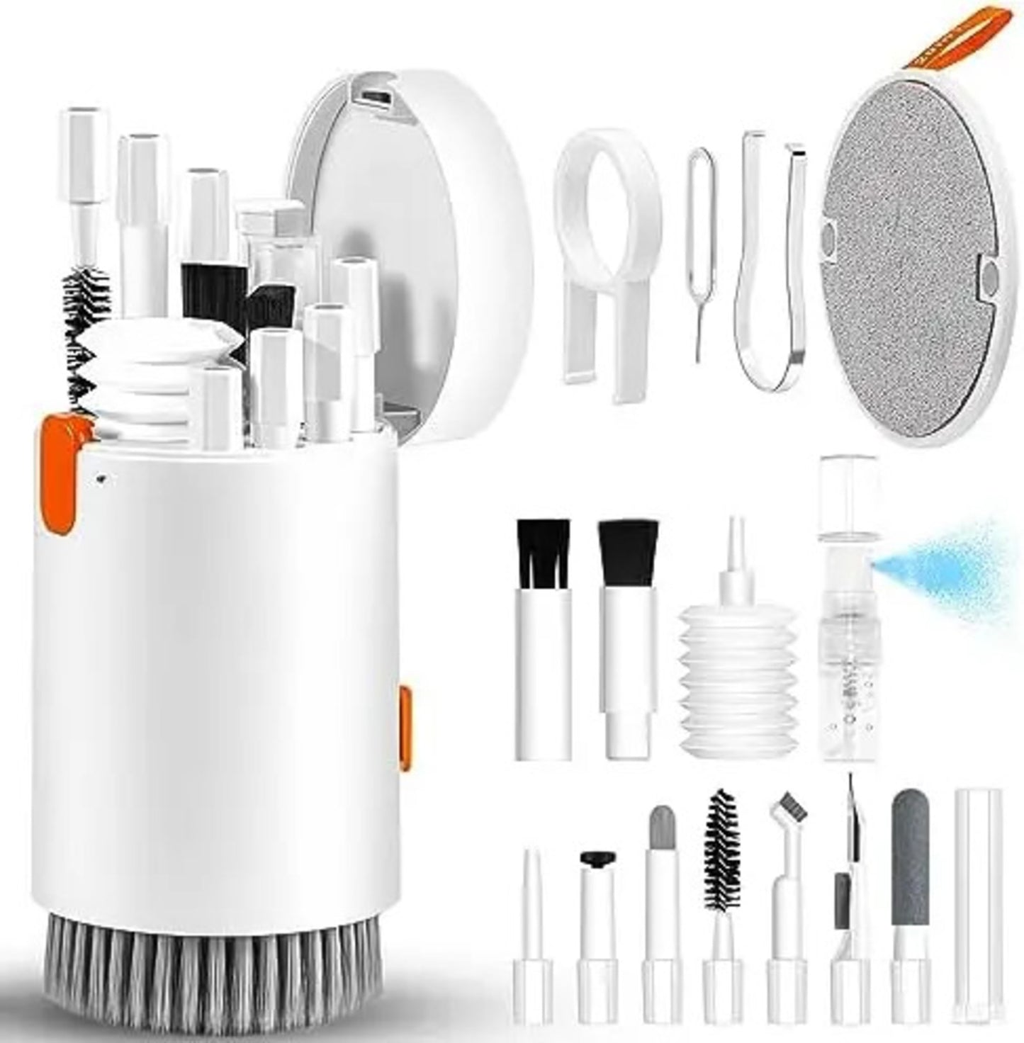 Kit de nettoyage d'écran 20 en 1 pour ordinateur portable, téléphone, brosse de nettoyage pour clavier d'ordinateur, AirPods, MacBook, iPad, outil de nettoyage multifonction pour appareils électroniques, appareils photo, tablettes, écrans de voiture