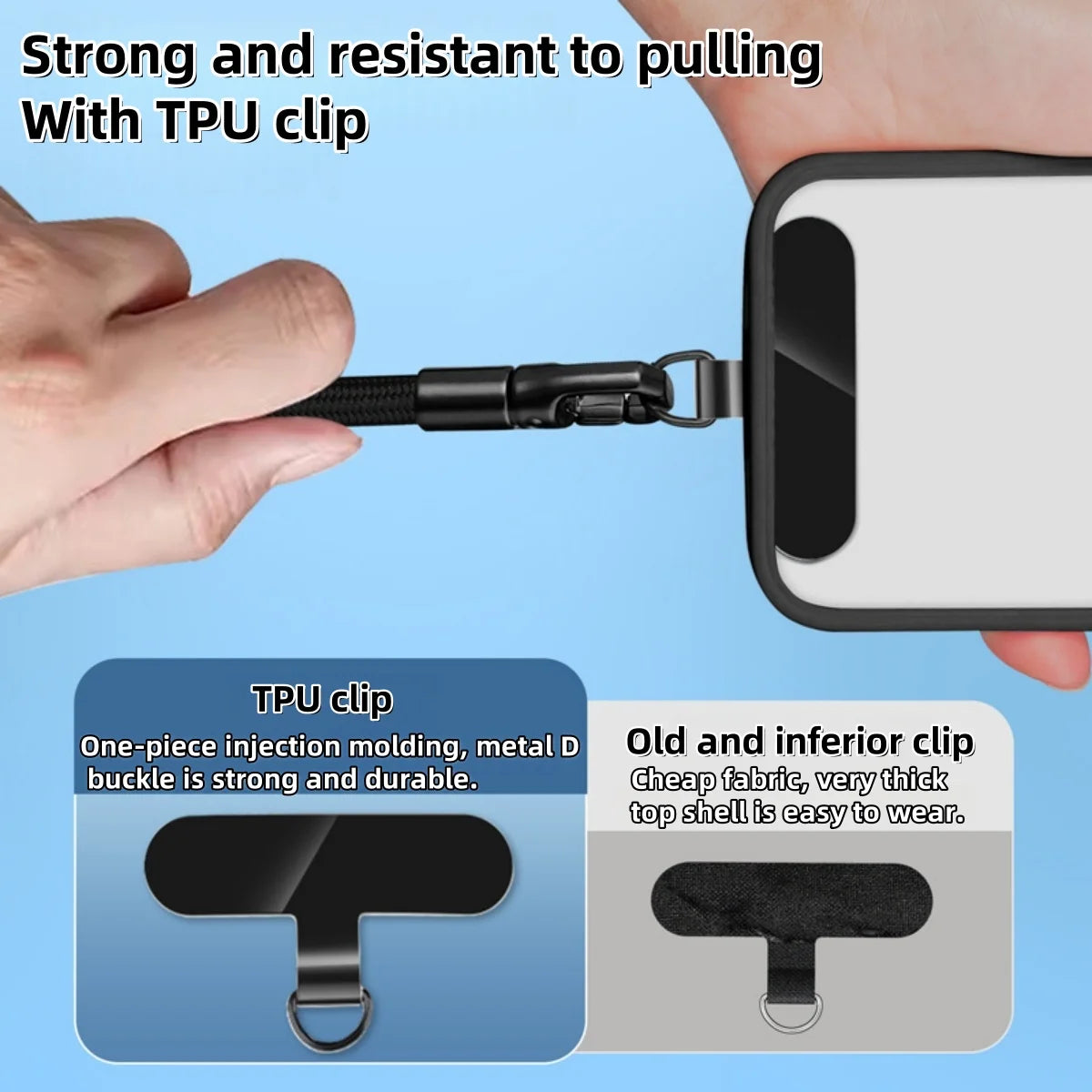 Lanière de téléphone portable universelle réglable, dragonne courte avec conception Anti-chute autobloquante, sangle de téléphone en Polyester Durable